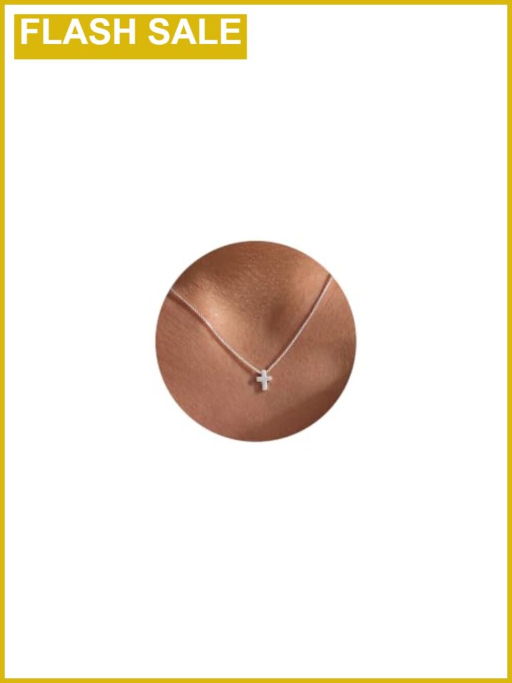 S925 Sterling Silver Mini Cross Necklace Women Box Chain Tiny Cross Pendant
